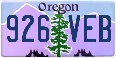 OR license plate 926VEB