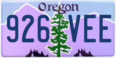 OR license plate 926VEE