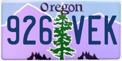 OR license plate 926VEK