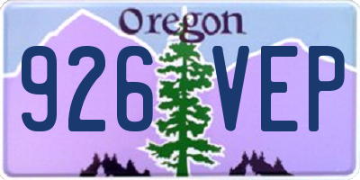 OR license plate 926VEP