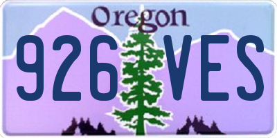 OR license plate 926VES