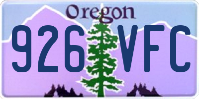 OR license plate 926VFC