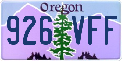 OR license plate 926VFF