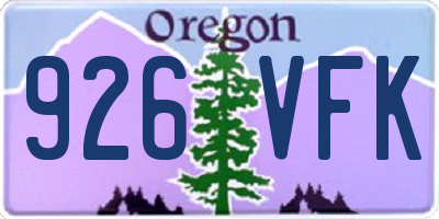OR license plate 926VFK