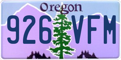 OR license plate 926VFM