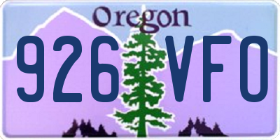 OR license plate 926VFO