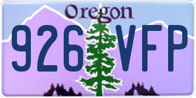 OR license plate 926VFP