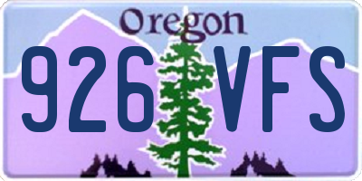 OR license plate 926VFS