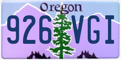 OR license plate 926VGI