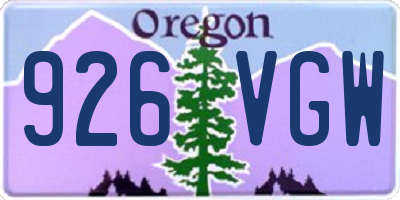 OR license plate 926VGW