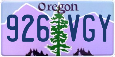OR license plate 926VGY