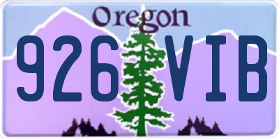 OR license plate 926VIB