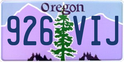 OR license plate 926VIJ