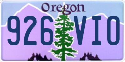 OR license plate 926VIO
