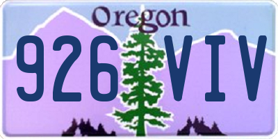 OR license plate 926VIV