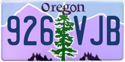 OR license plate 926VJB