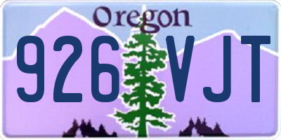 OR license plate 926VJT