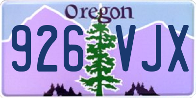 OR license plate 926VJX
