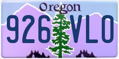 OR license plate 926VLO