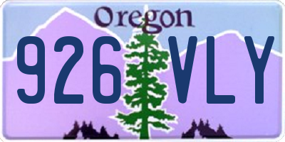 OR license plate 926VLY