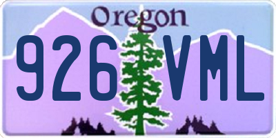 OR license plate 926VML