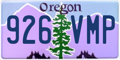 OR license plate 926VMP