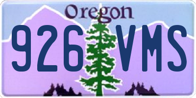 OR license plate 926VMS