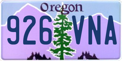 OR license plate 926VNA