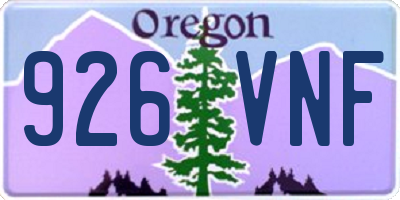 OR license plate 926VNF