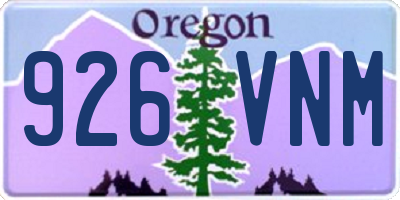 OR license plate 926VNM