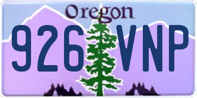 OR license plate 926VNP
