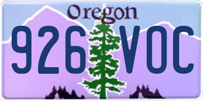 OR license plate 926VOC