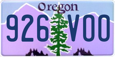 OR license plate 926VOO