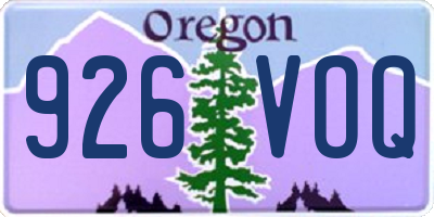 OR license plate 926VOQ