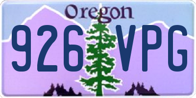 OR license plate 926VPG