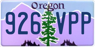 OR license plate 926VPP