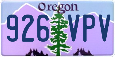 OR license plate 926VPV