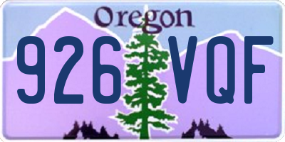 OR license plate 926VQF