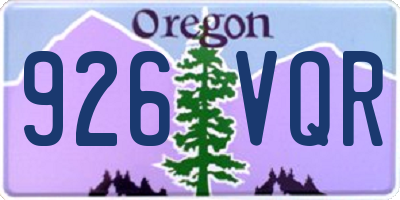 OR license plate 926VQR