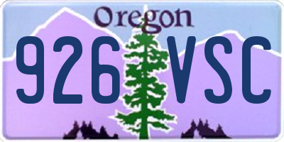 OR license plate 926VSC