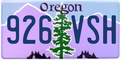 OR license plate 926VSH