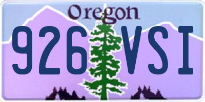OR license plate 926VSI