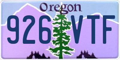 OR license plate 926VTF