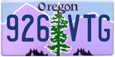 OR license plate 926VTG