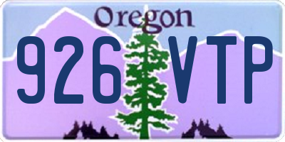 OR license plate 926VTP