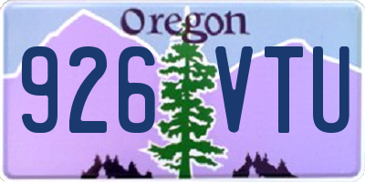OR license plate 926VTU
