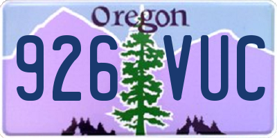 OR license plate 926VUC
