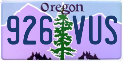OR license plate 926VUS