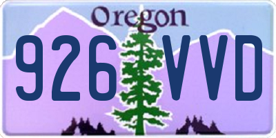 OR license plate 926VVD