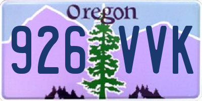 OR license plate 926VVK